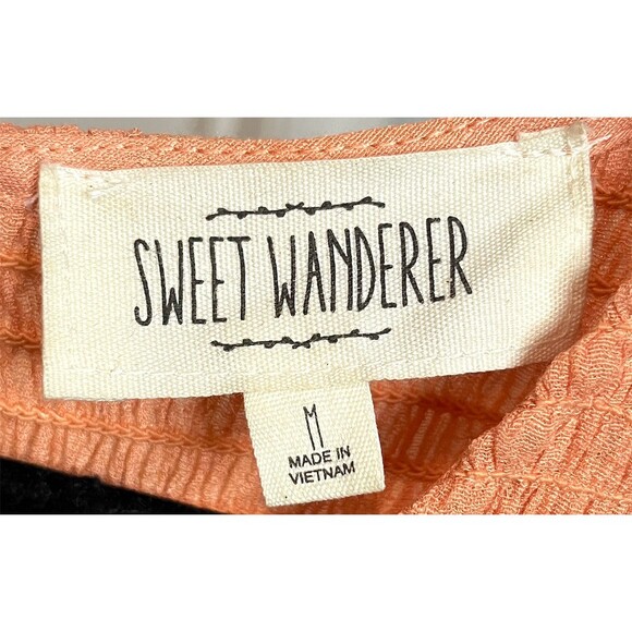 Y2k Smocked Tiered Midi Dress Women’s M Layered Peach Spring Summer Festive - Picture 8 of 10